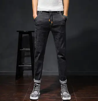 Pomlad Novo Obliko Priložnostne 2020 Modni Jeans Za Moške Stretch Gleženj Dolžina Moške Hlače Brezplačna Dostava