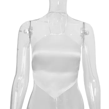 Pomlad / Poletje 2020 vroče prodajo žensk novo white diamond-oblikovan predpasnik z veliko izpostavljeni nazaj trakovi za obešanje vratu vrh