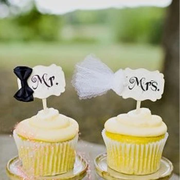 Poroka Mr & Mrs cupcake pokrivalo - svate torto pokrivalo, Mr & Mrs cupcake pokrivalo