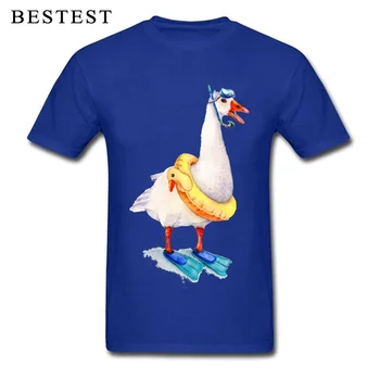 Potapljanje na vdih Gos T-shirt 3D Cartoon T Shirt 2019 Moški Tshirt Beli Bombaž Vrhovi Potapljač Darilo za Rojstni dan Tees Havajih Miami Obleke Zabavno
