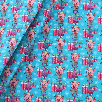 Praznovanje obrti poliester tkanine Božič krpo natisnjeni tekstilne DIY140cm kos/kos šivanje oblačil prtom odeja tkanine