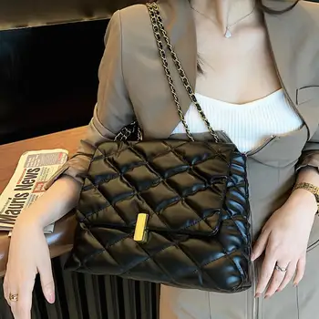 Predalčni Kvadratnih Crossbody vrečko 2020 Moda New Visoke kakovosti Mehko PU Usnja Ženske Oblikovalec Torbici Verige Ramenski Messenger Bag