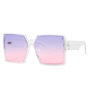 Prevelik Kvadratnih sončna Očala Ženske 2020 Luksuzne blagovne Znamke, Modni Ravno Top Blue Jasno Objektiv Sladkarije Color Plus Velikost sončne Očala MM32