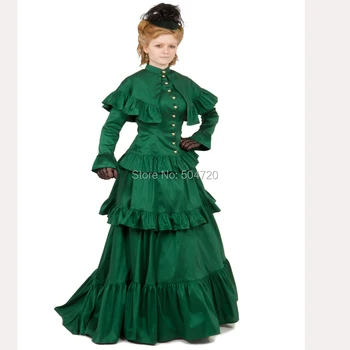 Prilagojene!Vintage kostumografijo Zeleni Viktorijanski obleke Obdobij Regency Gothic Državljanske Vojne Revolucionarne Letnik Halloween Obleko, HL-109