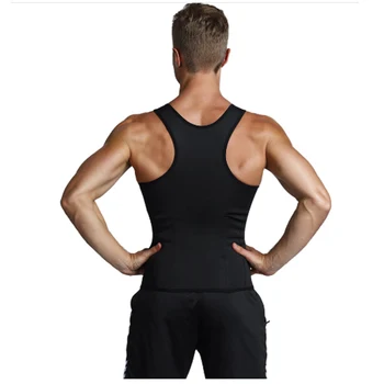 Priljubljena moške športne korzet bodysuits s kavljem in oči + zadrgo dvojno plast telovadnici oblikovalci telovnik vrh oblačila