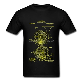Priložnostne Tee Mens Majice Glasbenih Majica s francoski Rog Moških Meri, T-majice za Odrasle Poletni Bombaž Krog Vratu Tiskanja Kratek