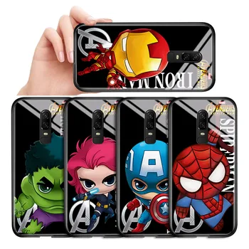 Primeri Za OnePlus 6 6T 7 7T Pro 8 8T Nord Risanka Maščevalec Superheroj Ironman Spiderman Telefon Kritje Sijajni Kaljeno Steklo Ohišje