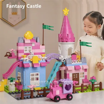 Princesa Grad, Mestno Hišo Fantasy Vrtu Vile Model gradniki Določa Prijatelji Številke Opeke Kit Izobraževalne Igrače za Dekleta
