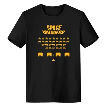 Pripravljen Igralec Ena Majica, Space Invaders T-Shirt Kratek Rokav Bombaž Priložnostne O-vrat Tee Majice za Odrasle Moške, Ženske, Poletna Obleka