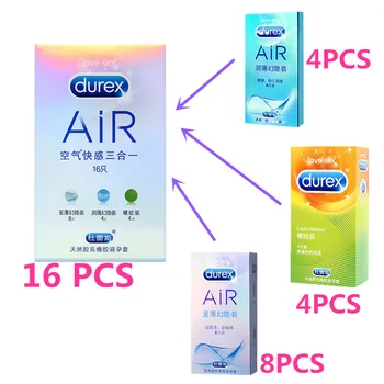 Pristnost Durex Kondomi 16 Kos Naravnega Lateksa Spirala Ultra Tanek Namazani Kontracepcije 3 Vrste v 1 Škatlo Kondomov za Moške