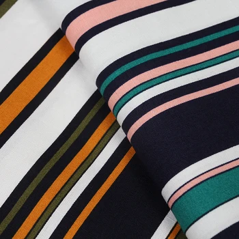 Prugasta tiskanja tkanina ročno izdelan DIY obleka tkanine, bombažno perilo multicolor dolge proge vzorec tkanine