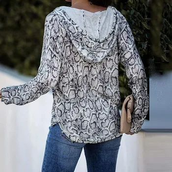 Pulover Bluzo z Dolgimi Rokavi 2020 Jesenska Moda za Ženske je Lahek, Dolg Rokav Leopard Tiskanja Priložnostne Vrhovi Za Ženske Tunique