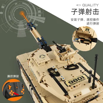 Qihui M1A2 Abrams Glavni Bojni Tank ZDA Daljinski nadzor Tank izobraževalne gradnik Vojaške mehanski model Z motorjem igrače