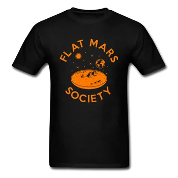 Ravno Mars Družbe T-shirt Moški Kreativna Zasnova T Shirt Risanka Tiskanja Tshirt Moški Bombaž Črne Obleke Pismo Vrhovi Fant Tees