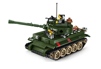Razsvetli Gradnik Vojaške Boj Zemljišča Sila Tank Counterattacks Wars 4 Številke 380pcs Izobraževalne Igrače Opeke Boy