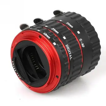 Rdeča Kovinski Nastavek Auto Focus AF Makro Podaljšek Cevi/Tesnilo za Canon EF-S Objektiv T5i T4i T3i T2i 100D 60D 70 D 550D 600D 6D 80D