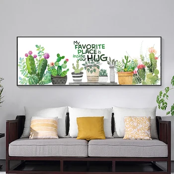RELIABLI UMETNIŠKO Platno Slikarstvo Kaktusi Slike Za Dom Nordijska Sveže Wall Art Za Dnevna Soba Dekoracijo Plakatov In Fotografij