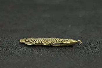 Retro Medenina zlato ribe arowana Obesek Keychain obroč Obesek ornament Miniaturni Vgradnjo obeskom za ključe Obesek za dekoracijo p5200