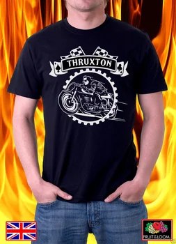 Retro 'Thruxton' Cafe Racer Motocikel Dobro Kakovost Biker / Rocker T-Shirt 2019 Nove Modne Blagovne Znamke, Modni Grafični Tees Majica