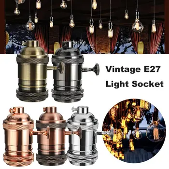 Retro Vintage Edison Industrijske Stropne Luči Lučka Znanja E27 Vtičnica Lučka Znanja Držalo Žarnice Luči Stikalo AC110V-220V