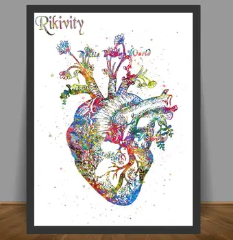 Rikivity Človeške Anatomije Poster Tiskanje Platno Slikarstvo Medicinske Človeško Srce Organ Wall Art Slike Doma Poročno Dekoracijo Kliniki