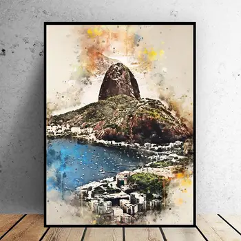 Rio v Akvarel Platno Stensko Slikarstvo Umetniških Slik, fotografij doma dekor Steni plakat dekoracijo za dnevno sobo
