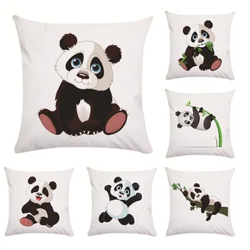 Risanka Panda Super Mehko Blazino Kritje Blazine Kratek Plišastih Blazino Kritje Dekoracijo Za Dom, Pisarno