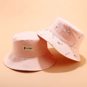 Risanka srčkan natisnjeni vedro klobuk moda korejska različica nekaj skupne ribič, klobuk pomlad poletje majhen svež zunanji sonce klobuki