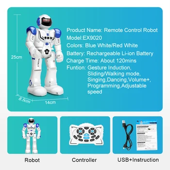Robot Igrača Za Fante, Otroci, Otroci Intelektualne Daljinski upravljalnik RC Mini Robot Z Pojejo Ples Roboter Inteligenten Robot Diy Lutka