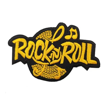 Rock n Roll obliži retro slogan rockabilly glasbe kul biker telovnik rock punk aplicirano nalepke za šivanje-na obliž Kostum Obliž Značko