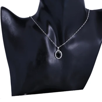 ROLILASON high-end design black cirkon kristalno srebrne barve ogrlico, obesek klasično poslovno darilo raje LN684