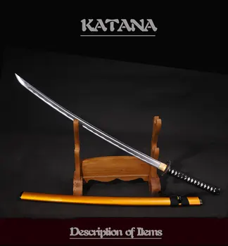 Ročno Pravi Katana japonski meč 1045 ogljikovega jekla rezilo oster rob, polno tang meči lesen tulec Zmaj Stražar