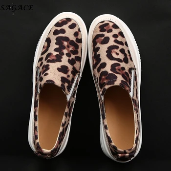 SAGACE jeseni Ženske stanovanj Športna Obutev Modni Krog toe Leopard print čevlji ženske Loafers Dame Balet Stanovanja Zapatos Mujer #4Z