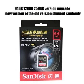 SanDisk SD 128GB 256GB Pomnilniško Kartico 32GB 64GB kartica micro sd 80MB/s U1 170MB/s U3 V30 Brezplačna dostava Za Canon, Nikon SLR Fotoaparat 4K