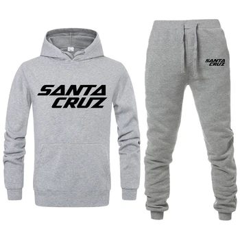 Santa Cruz Gorsko Kolo Znamke Hoodie Majica Moški/Ženske Trenirka+Sweatpant Sklop Priložnostne Hip Hop Hoodies Toplo Flis Pulover