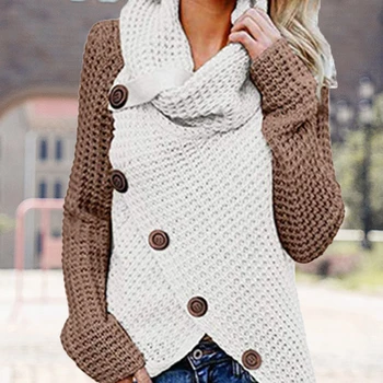 Sfit Jeseni Leta 2020 Moda Za Ženske Mozaik Pleteni Pulover Pozimi Priložnostne Skokih Potegnite Femme Pletene Sweter Mujer Oblačila Nova