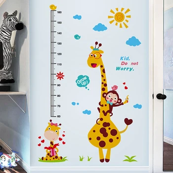 [SHIJUEHEZI] Žirafa Višina Ukrep Stenske Nalepke DIY Rakete Astronavt Stenske Nalepke za Otroke, Soba, Otroška Soba Dekoracijo