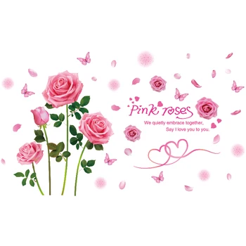 [shijuekongjian] Parizu Stolp Stavbe Stenske Nalepke DIY Vrtnice Cvetovi Zidana Nalepke za dnevno Sobo, Poročni Dekoracijo Doma