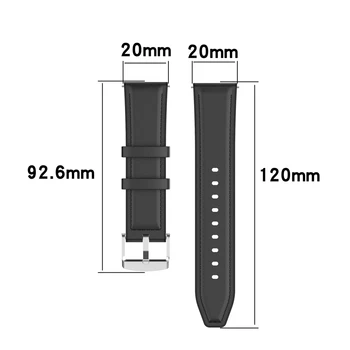 Silikon Usnje Watchband 20 mm Watch Trak za Samsung Galaxy Watch 3 SM-R850 za Čast SE za Huawei Watch GT2 42MM