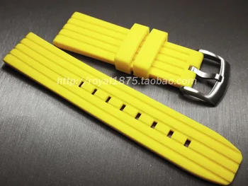 Silikonski Watchband Črna rumena oranžna 20 mm 22mm24mm Šport Trak za Hitro Sprostitev, Gume Zamenjava Moške Ure Zapestnica Manžeta