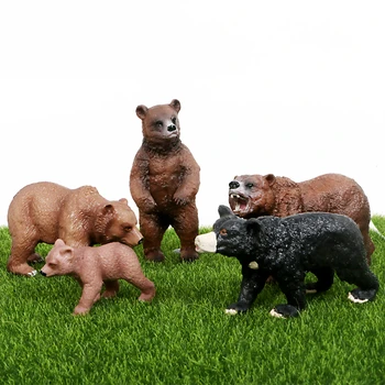 Simulacija Divji živalski Vrt Gozd Živalskih Modelih Rjavi Medved Ameriški črni Medved plastične Figurice Okrasni Vrt Dom Za Otrok Igrače