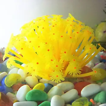 Simulirani Anemone Oblike Silikona Dekoracijo za Ribe Skledo Akvarij