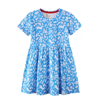 Skoki Metrov Novih 2020 Dinozavri Obleke za Dekleta Oblačila Bombaž Vroče Prodajo Malčka Princesa Stranka Tutu Obleke