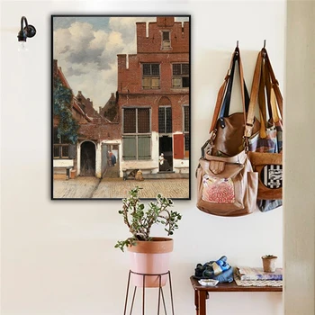 Slavni Oljnih Slik na Platnu Mala Ulica Stavbah Za Vermeer Wall Art Reprodukcije Slik za Sobi Doma Dekor Brez Okvirja