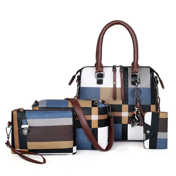 SMOOZA, ženske luksuzni Kariran torbice, oblikovalec torbice 2020, tassel torbice, kakovost torbice z ročajem, 4-delni set,