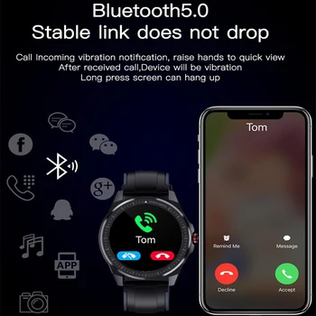 SN88 Pametno Gledati Bluetooth 5.0 Klic Fitnes Tracker Srčni utrip Moniter Dolgo Pripravljenosti Smartwartch Za Android Ios Pametni telefon