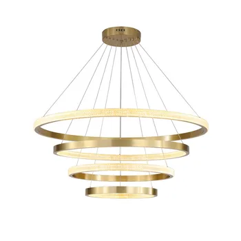 Sodobna Zlato LED Obesek Svetlobni Obroč Krog Svetilka Obesek Crystal Krog Hanglamp Zlati Začasno Razsvetljave Držalo za Dom