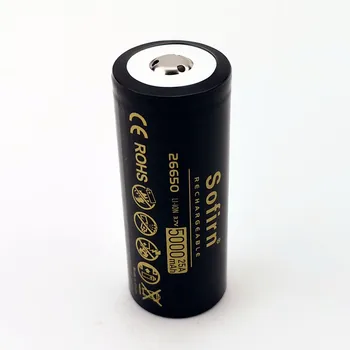 Sofirn 26650 Baterije 5000mAh 3.7 V, 25A 5C HD Polnilna Litij-26650 Baterije Vrh Glave Visoko zmogljiva Li-ion Baterija