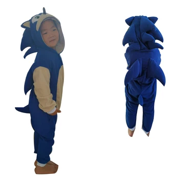 Sonic Pižamo Kigurumi Otroci Otrok Živali Onsie Odraslih Onesie Risanka Iz Enega Kosa Pijama Fant Dekle Ženske Jež Cosplay Moške Kopalke