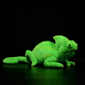 Srčkan Kameleon Mehko Polnjene Plišastih Igrač Simulacije Chamaeleonidae Zelena Anole Chamaeleo Lutka Model Realistične Živali Za Otroke Darilo